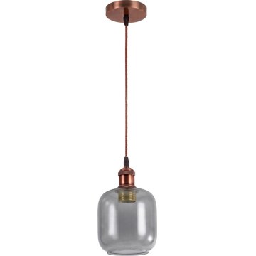 Brilagi - LED viseči lestenec na kablu RETRO GLASS 1xE27/60W/230V Ø 14 cm medena/dimna siva