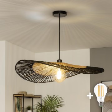 Brilagi - LED viseči lestenec na vrvici CERIA BOHO 1xE27/40W/230V premer 50 cm črna/rjava