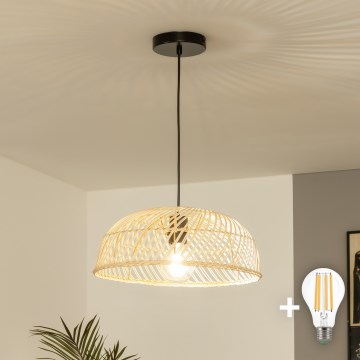 Brilagi - LED viseči lestenec na vrvici CERIA BOHO, 1xE27/40W/230V, premer 60 cm, iz ratana
