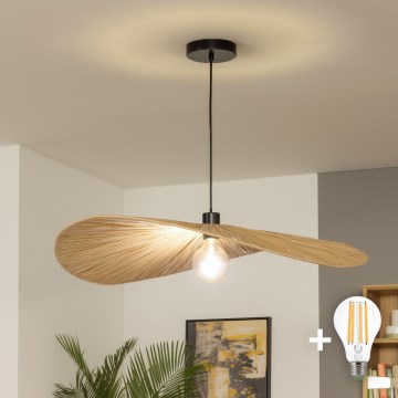 Brilagi - LED viseči lestenec na vrvici CERIA BOHO 1xE27/40W/230V premer 80 cm rafija