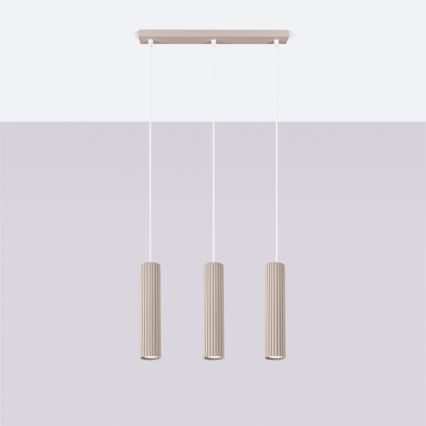 Brilagi - LED viseči lestenec na vrvici CRESTO 3xGU10/10W/230V taupe