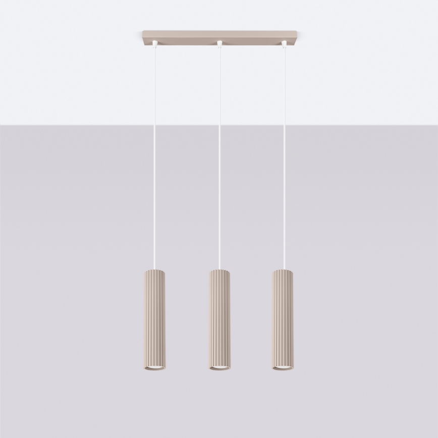 Brilagi - LED viseči lestenec na vrvici CRESTO 3xGU10/10W/230V taupe