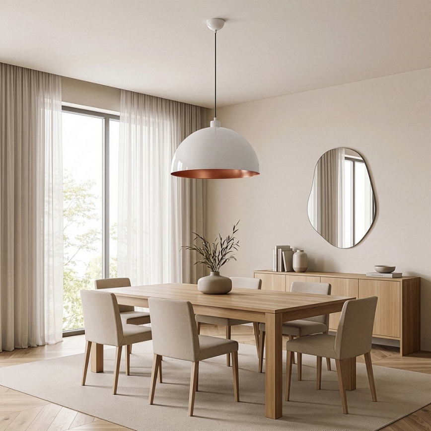 Brilagi - LED viseči lestenec na vrvici METALO 1xE27/40W/230V Ø 40 cm bela/medena