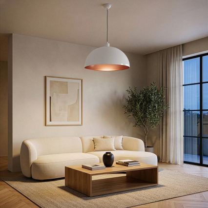 Brilagi - LED viseči lestenec na vrvici METALO 1xE27/40W/230V Ø 40 cm bela/medena
