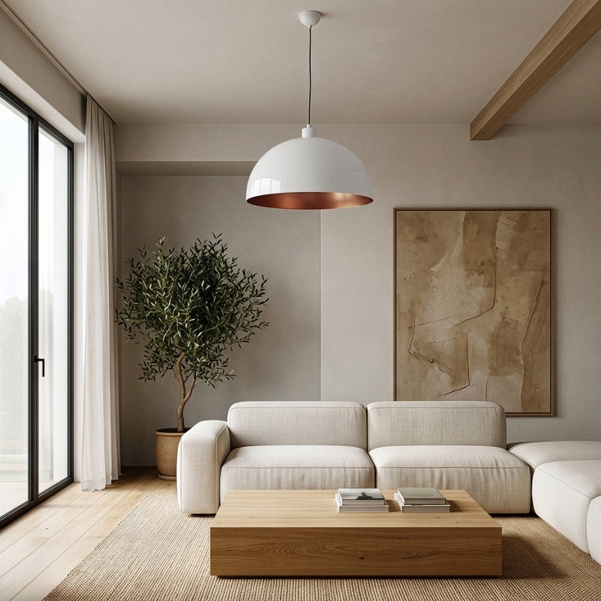 Brilagi - LED viseči lestenec na vrvici METALO 1xE27/40W/230V Ø 40 cm bela/medena