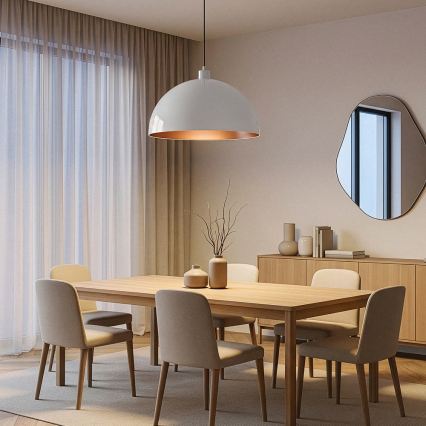 Brilagi - LED viseči lestenec na vrvici METALO 1xE27/40W/230V Ø 40 cm bela/medena