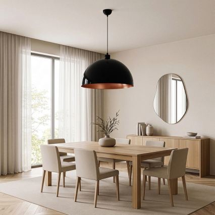 Brilagi - LED viseči lestenec na vrvici METALO 1xE27/40W/230V Ø 60 cm črna/bakrena