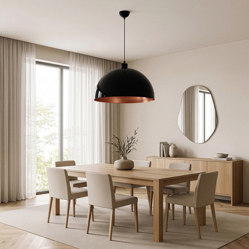 Brilagi - LED viseči lestenec na vrvici METALO 1xE27/40W/230V Ø 60 cm črna/bakrena
