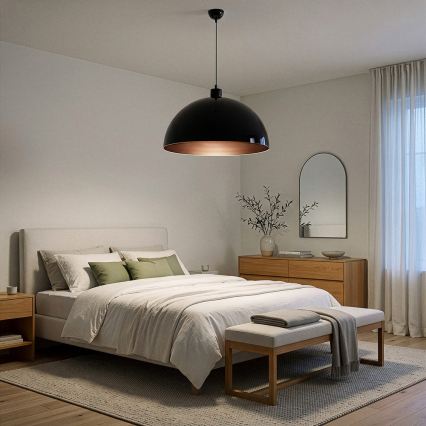 Brilagi - LED viseči lestenec na vrvici METALO 1xE27/40W/230V Ø 60 cm črna/bakrena
