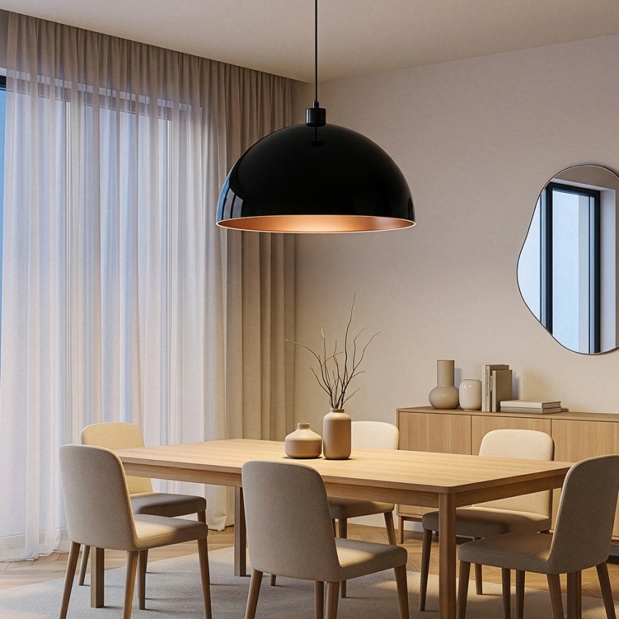 Brilagi - LED viseči lestenec na vrvici METALO 1xE27/40W/230V Ø 60 cm črna/bakrena