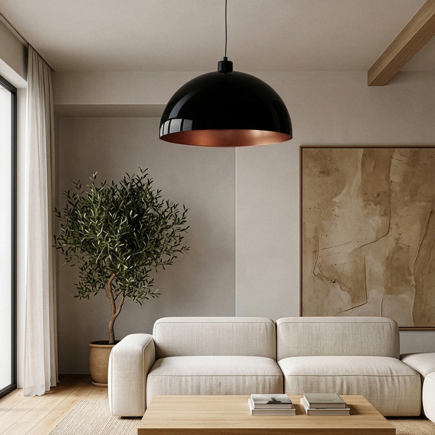 Brilagi - LED viseči lestenec na vrvici METALO 1xE27/40W/230V Ø 60 cm črna/bakrena