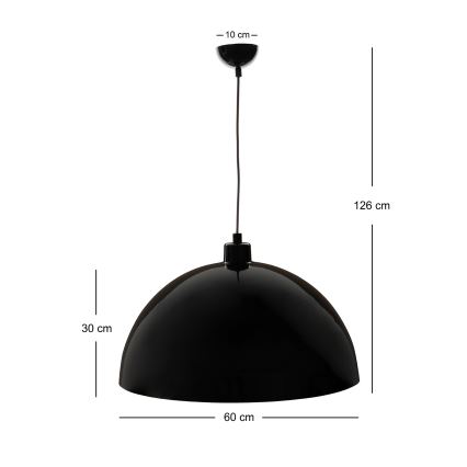 Brilagi - LED viseči lestenec na vrvici METALO 1xE27/40W/230V Ø 60 cm črna/bakrena