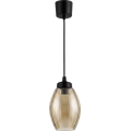 Brilagi - LED viseči lestenec na vrvici RETRO GLASS 1xE27/60W/230V premer 17 cm črna/dimljeno bež