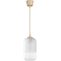 Brilagi - LED viseči lestenec na vrvici RETRO GLASS 1xE27/60W/230V Ø 14 cm bež/bela