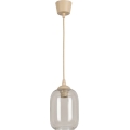 Brilagi - LED viseči lestenec na žici RETRO GLASS 1xE27/60W/230V Ø 14 cm bež/dimno siva