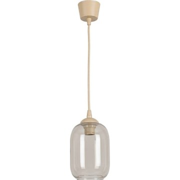Brilagi - LED viseči lestenec na žici RETRO GLASS 1xE27/60W/230V Ø 14 cm bež/dimno siva
