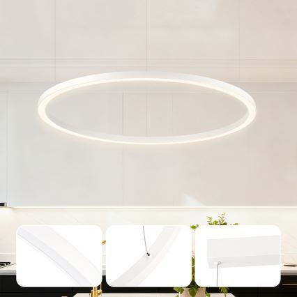 Brilagi - LED zatemljiv viseči lestenec PORTOFINO LED/60W/230V 3000-6000K Ø 80 cm bela + daljinski upravljalnik