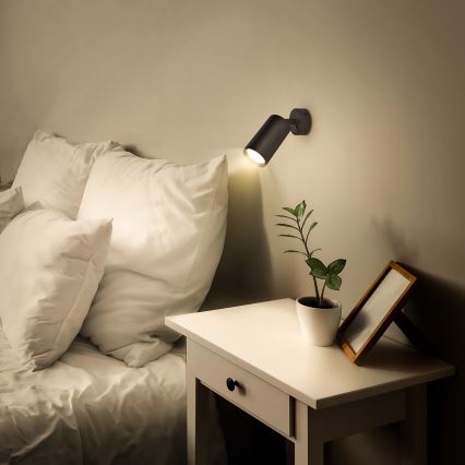 Brilagi - LED RGBW zatemnljivo stensko točkovno svetilo s stikalom SELE 1xGU10/4,8W/230V 3000K črno + daljinski upravljalnik