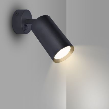 Brilagi - LED RGBW zatemnljivo stensko točkovno svetilo s stikalom SELE 1xGU10/4,8W/230V 3000K črno + daljinski upravljalnik