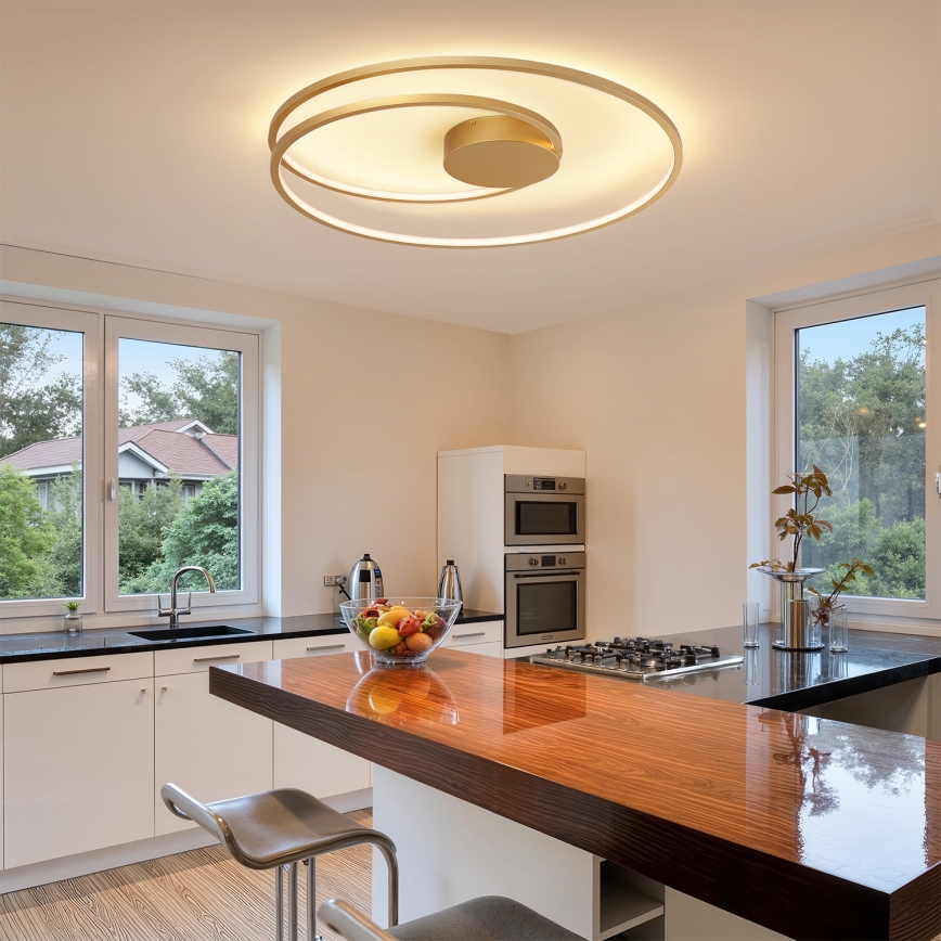 Brilagi - LED zatemnjivo stropno svetilo TWISTER LED/105W/230V 3000-6000K, premer 100 cm, v zlati barvi + z daljinskim upravljalnikom