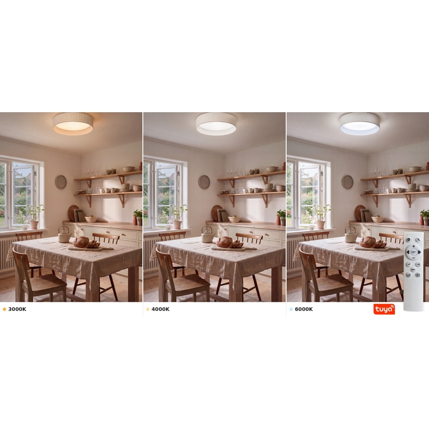 Brilagi - zatemnjevalna LED stropna svetilka VELVET SMARTIX STARS LED/24W/230V 3000-6000K premer 45 cm bela Wi-Fi Tuya Beacon + daljinski upravljalnik
