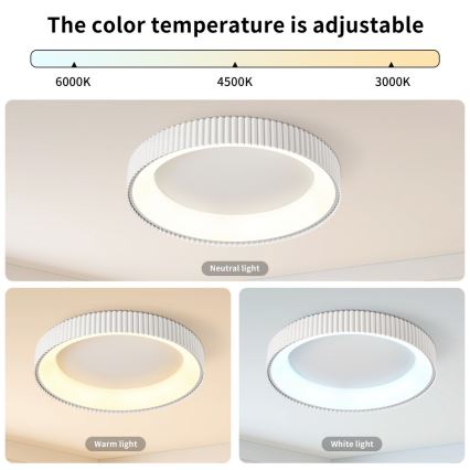 Brilagi - LED stropna svetilka z zatemnjevanjem FALCON MODERN LED/54W/230V 3000-6000K 60 cm bela + daljinski upravljalnik