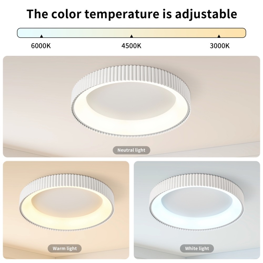 Brilagi - LED stropna svetilka z zatemnjevanjem FALCON MODERN LED/54W/230V 3000-6000K 60 cm bela + daljinski upravljalnik