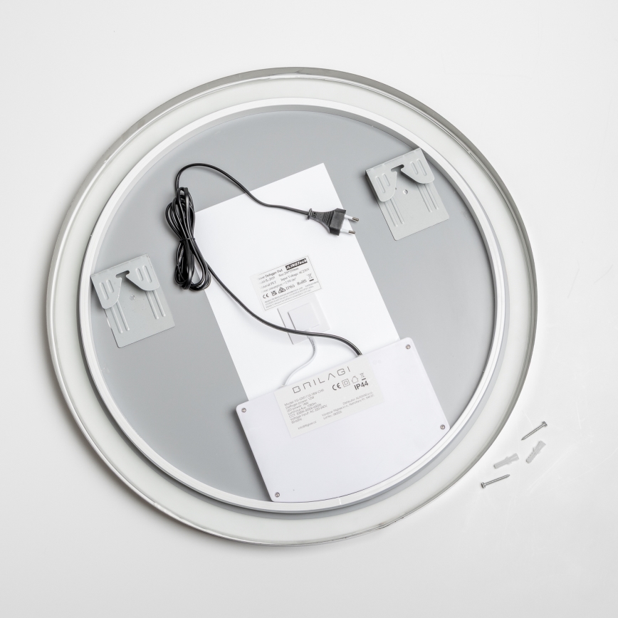 Brilagi - LED zatemnjevalno kopalniško ogrevano ogledalo z osvetlitvijo ALU PRO LED/18W/230V Ø 60 cm 3000/4000/6500K IP44 sijajni krom CRI 90