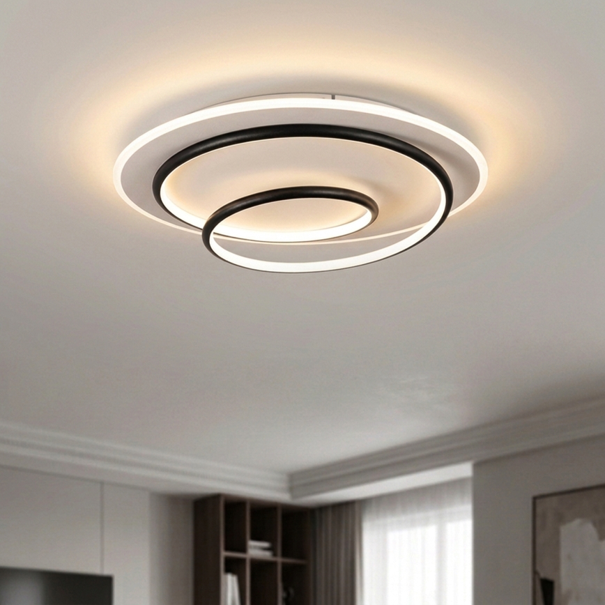 Brilagi - LED stropna svetilka z zatemnjevanjem FLARE LED/70W/230V 3000-6000K, premer 50 cm, bela/črna + daljinski upravljalnik