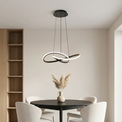 Brilagi - LED lestenec z zatemnitvijo na jeklenem lanku INFINITY LED/55W/230V 3000-6000K 50x50 cm črna + daljinski upravljalnik