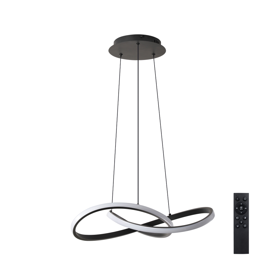 Brilagi - LED lestenec z zatemnitvijo na jeklenem lanku INFINITY LED/55W/230V 3000-6000K 50x50 cm črna + daljinski upravljalnik