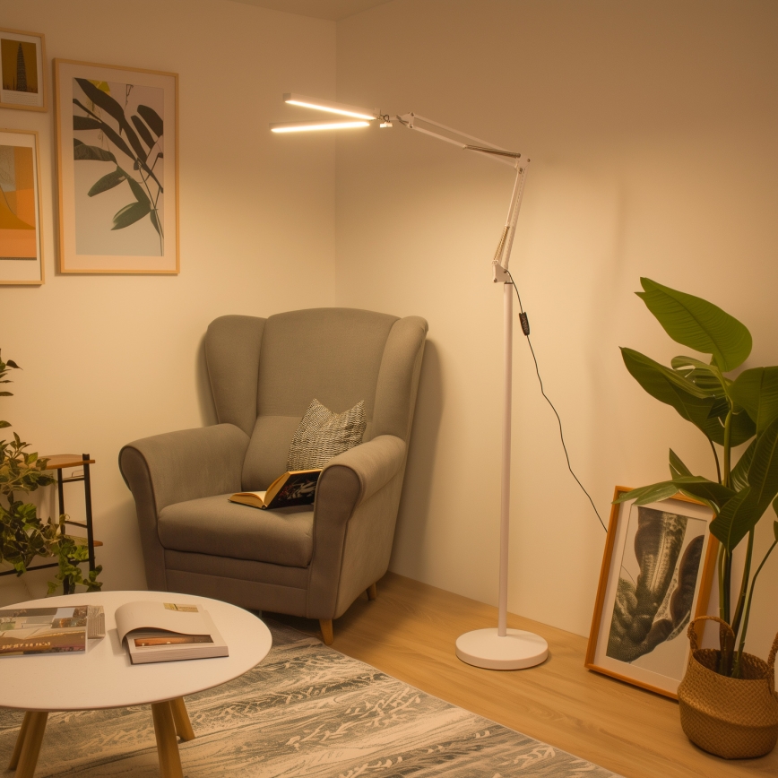BRILAGI - Zatemnljiva fleksibilna LED talna svetilka VARIO LED/14W/230V 3000-6000K 157 cm bela