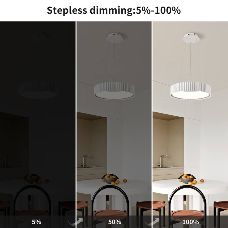 Brilagi - zatemljiv LED lestenec na kablu FALCON MODERN LED/30W/230V 3000–6000K Ø 40 cm, bela + daljinski upravljalnik