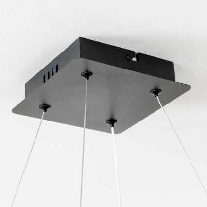 Brilagi - LED zatemljiv lestenec na kablu FALCON II LED/80W/230V 3000-6500K 40x40 cm črna + daljinski upravljalnik