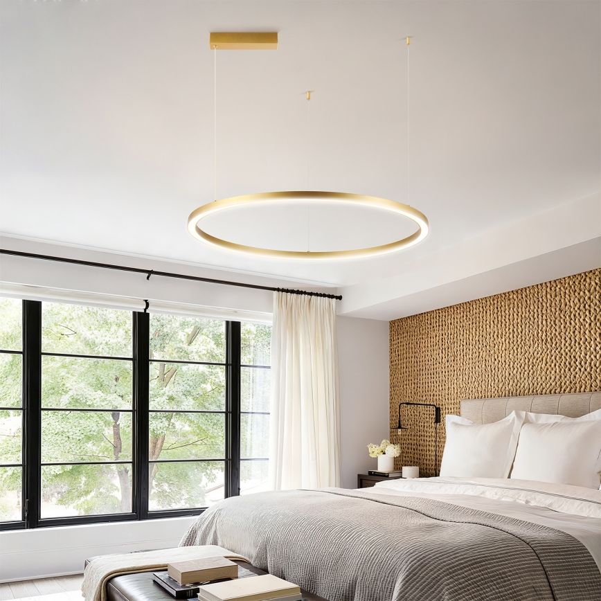 Brilagi - Zatemnljiv lestenec na kablu PORTOFINO LED/60W/230V 3000-6000K, premer 80 cm, zlata + daljinski upravljalnik