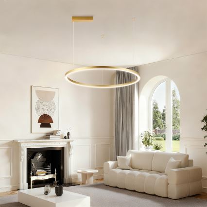 Brilagi - Zatemnljiv lestenec na kablu PORTOFINO LED/60W/230V 3000-6000K, premer 80 cm, zlata + daljinski upravljalnik