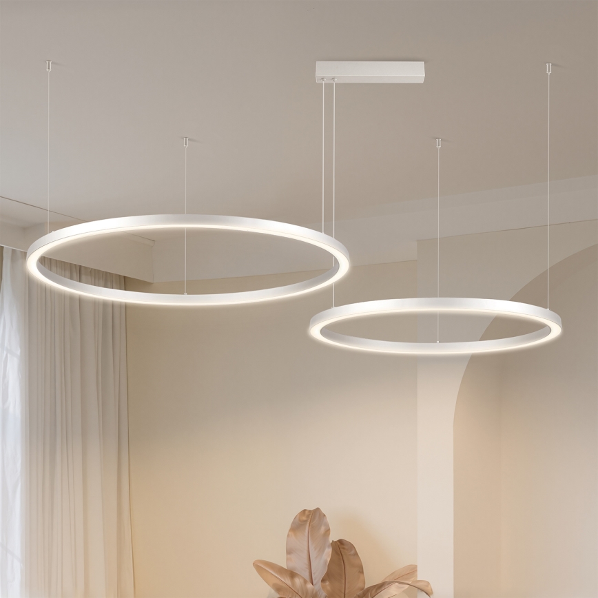 Brilagi - zatemnjevalni LED lestenec na kablu PORTOFINO LED/98W/230V 3000-6000K srebrn + daljinski upravljalnik