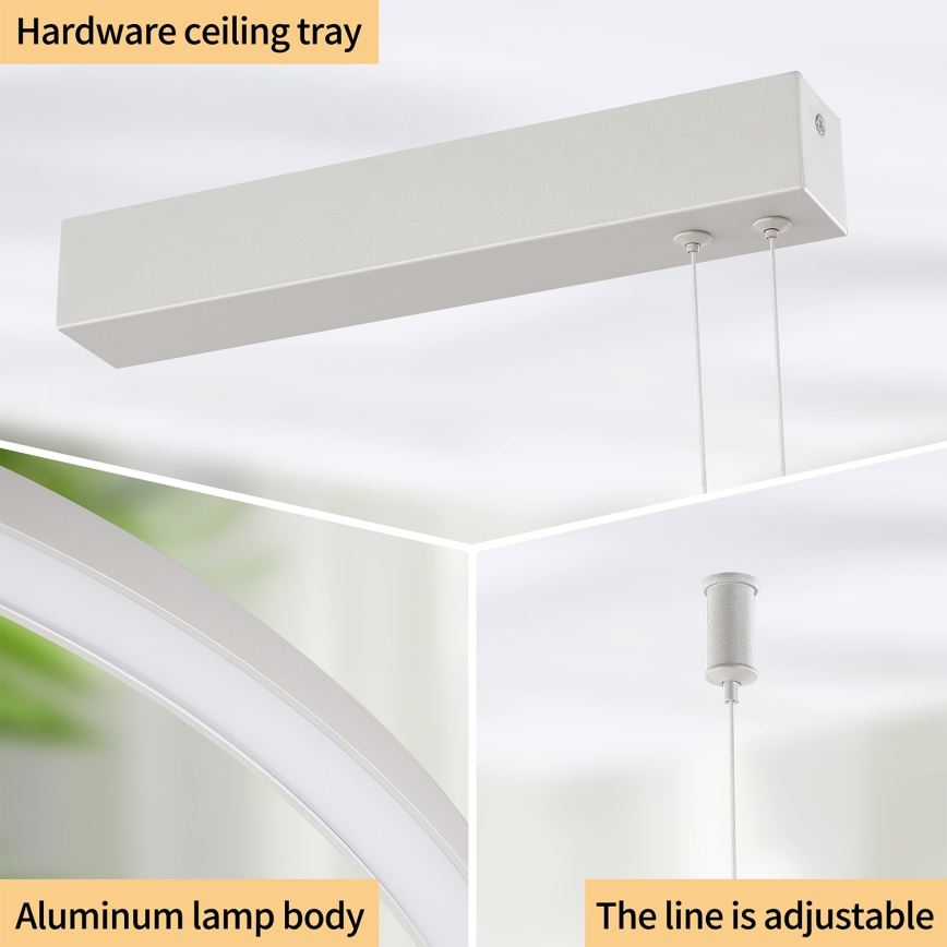 Brilagi - zatemnjevalni LED lestenec na kablu PORTOFINO LED/98W/230V 3000-6000K srebrn + daljinski upravljalnik