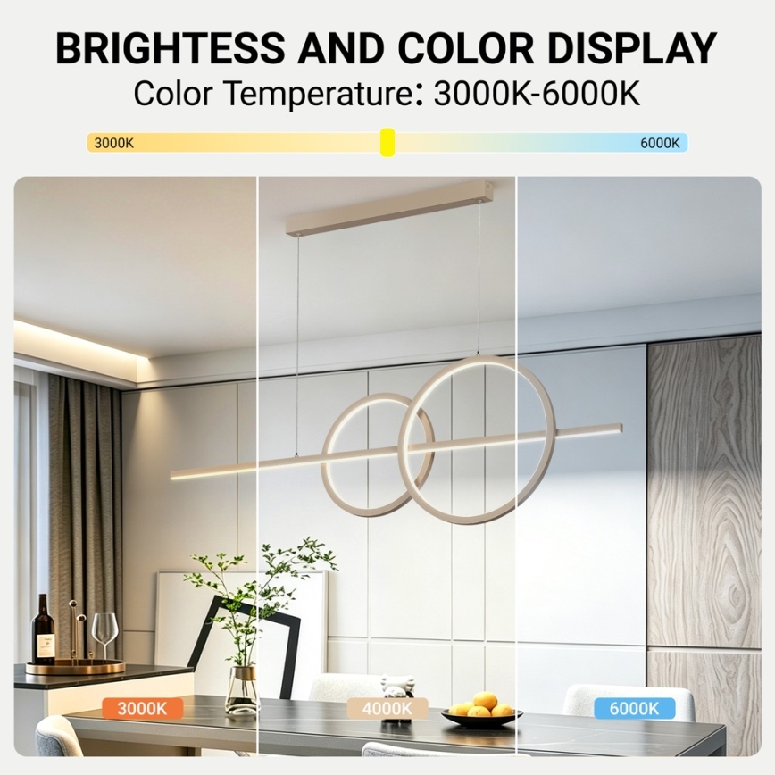 BRILAGI - LED zatemljiv lestenec na kablu SIGNATURE LED/53W/230V 3000-6000K 120 cm bež+ daljinsko upravljanje