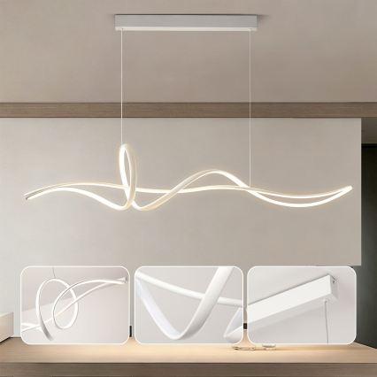 Brilagi - LED lestenec na kablu SIGNATURE z nastavljivo zatemnitvijo LED/55W/230V 3000–6000K 120x23 cm bel + daljinski upravljalnik
