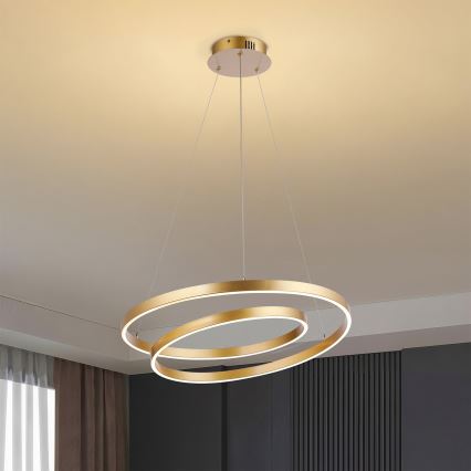 Brilagi - LED zatemljiv lestenec na kablu TWISTER LED/48W/230V 3000-6000K premer 50 cm zlata + z daljinskim upravljalnikom