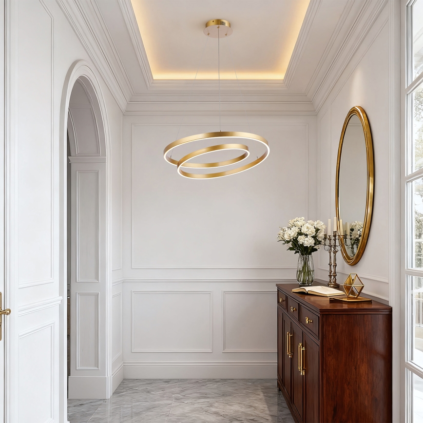 Brilagi - LED zatemljiv lestenec na kablu TWISTER LED/48W/230V 3000-6000K premer 50 cm zlata + z daljinskim upravljalnikom