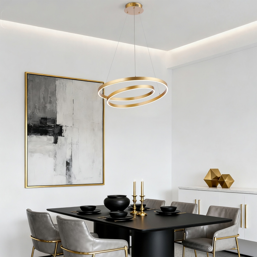 Brilagi - LED zatemljiv lestenec na kablu TWISTER LED/48W/230V 3000-6000K premer 50 cm zlata + z daljinskim upravljalnikom