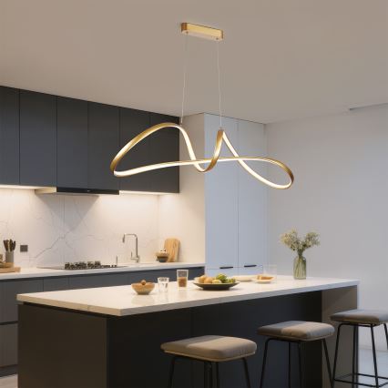 Brilagi - zatemljiv LED viseči lestenec na kablu TWISTER LED/60W/230V 3000-6000K zlata + daljinski upravljalnik