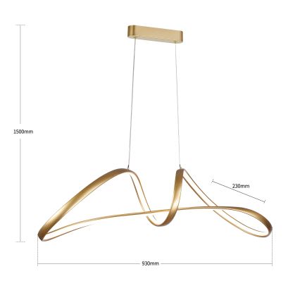 Brilagi - zatemljiv LED viseči lestenec na kablu TWISTER LED/60W/230V 3000-6000K zlata + daljinski upravljalnik