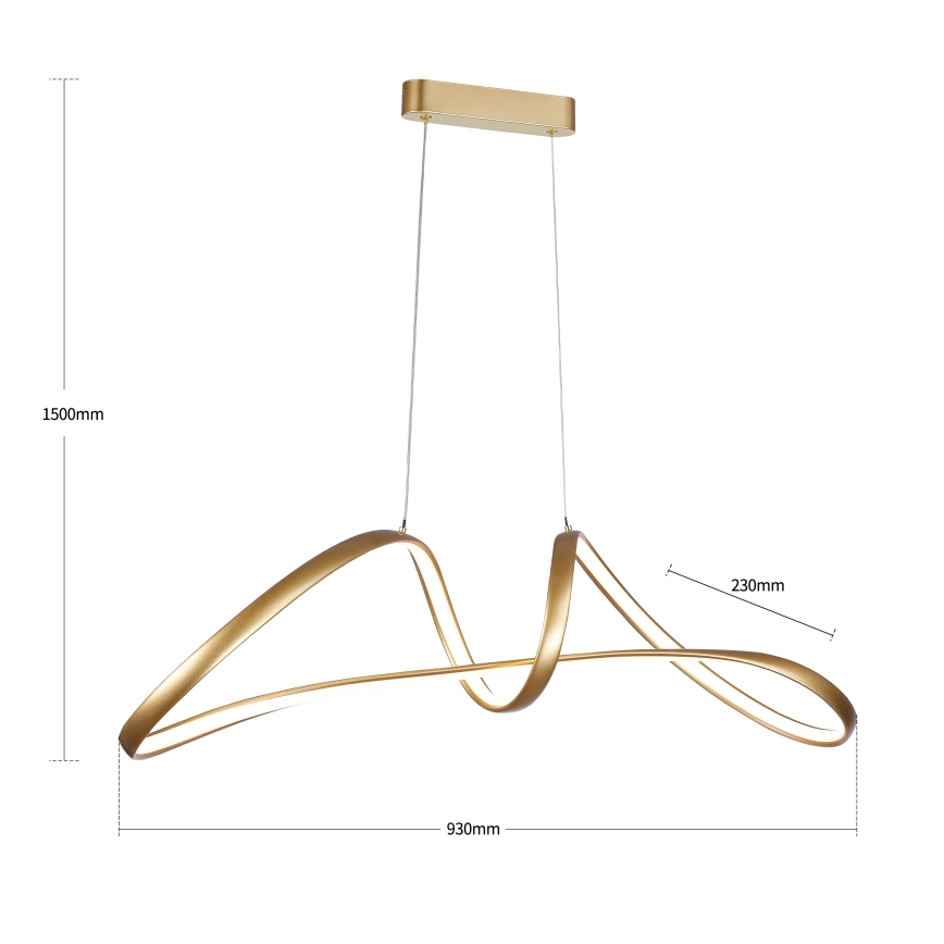 Brilagi - zatemljiv LED viseči lestenec na kablu TWISTER LED/60W/230V 3000-6000K zlata + daljinski upravljalnik