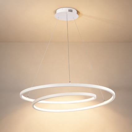 Brilagi - Zatemnljiv viseči lestenec na kablu TWISTER LED/75W/230V 3000-6000K Ø 70 cm bela + daljinski upravljalnik