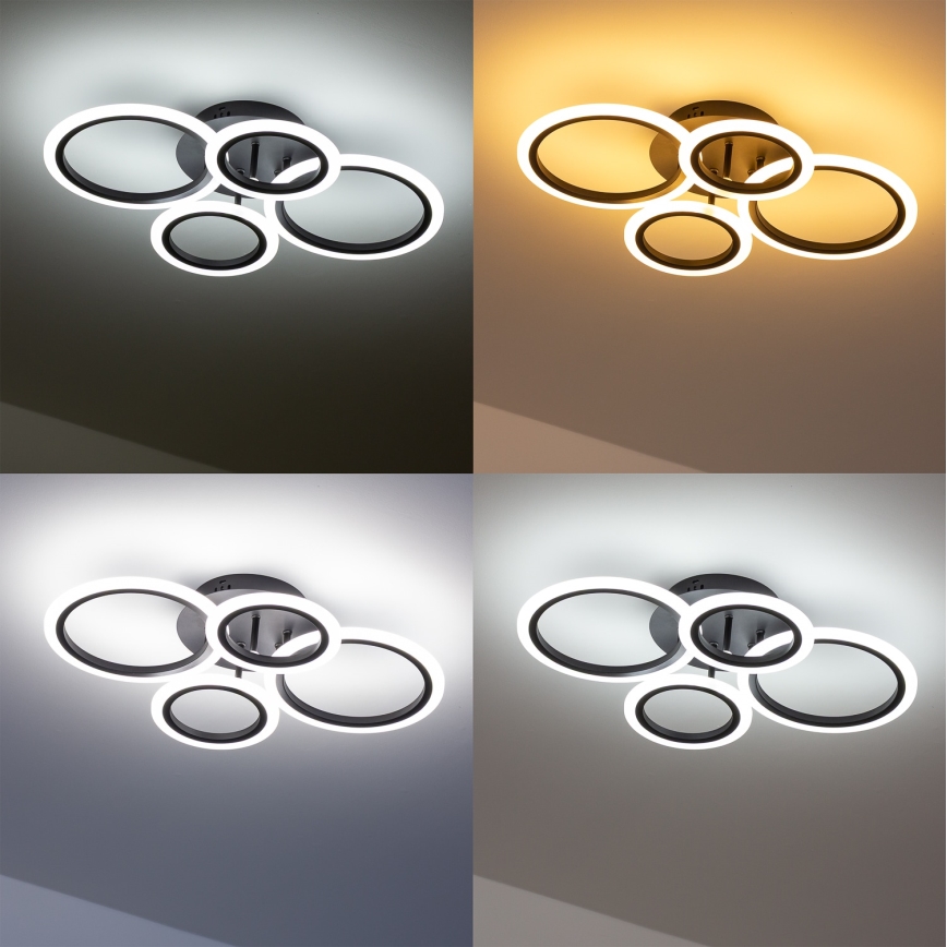Brilagi - zatemnjevalna LED pritrjena stropna svetilka ORBITS LED/50W/230V 3000-6500K črna + daljinski upravljalnik