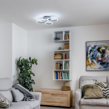 Brilagi - zatemnjevalna LED pritrjena stropna svetilka ORBITS LED/50W/230V 3000-6500K črna + daljinski upravljalnik