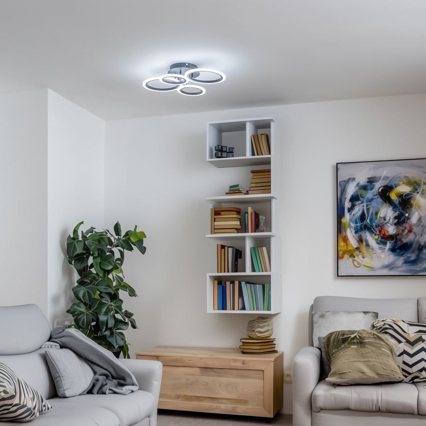 Brilagi - zatemnjevalna LED pritrjena stropna svetilka ORBITS LED/50W/230V 3000-6500K črna + daljinski upravljalnik
